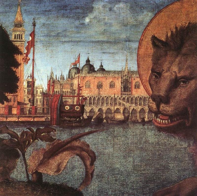CARPACCIO, Vittore The Lion of St Mark (detail) France oil painting art